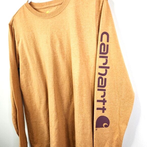 Carhartt Womens Original Fit Long Sleeve Crew Neck Spellout Tee Medium - Picture 3 of 5